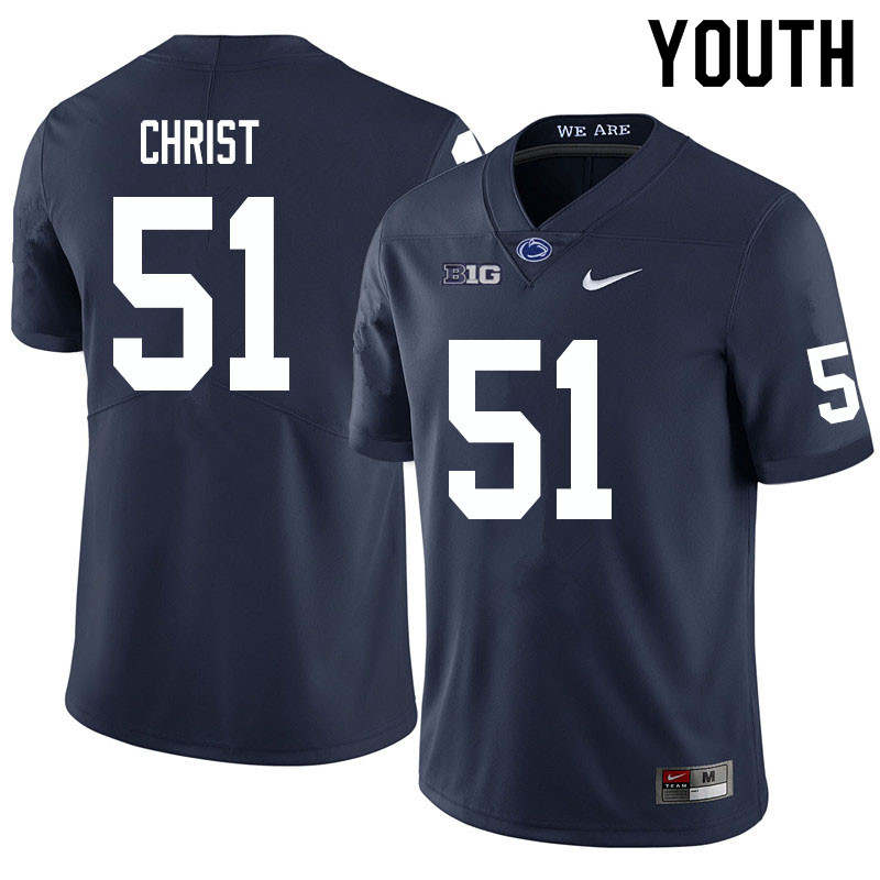 NCAA Nike Youth Penn State Nittany Lions Jimmy Christ #51 College Football Authentic Navy Stitched Jersey GEJ5698HV